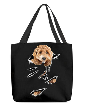 Cracks-Goldendoodle-Cloth Tote Bag