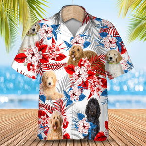 Goldendoodle American Flag Hawaiian Shirt