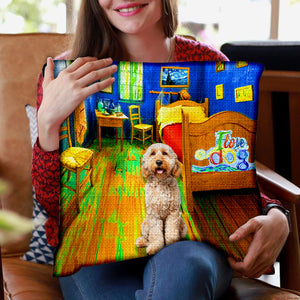 Goldendoodle In the Bedroom-Pillow Case