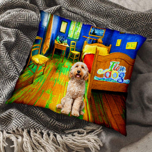 Goldendoodle In the Bedroom-Pillow Case