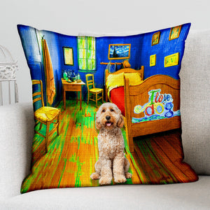 Goldendoodle In the Bedroom-Pillow Case