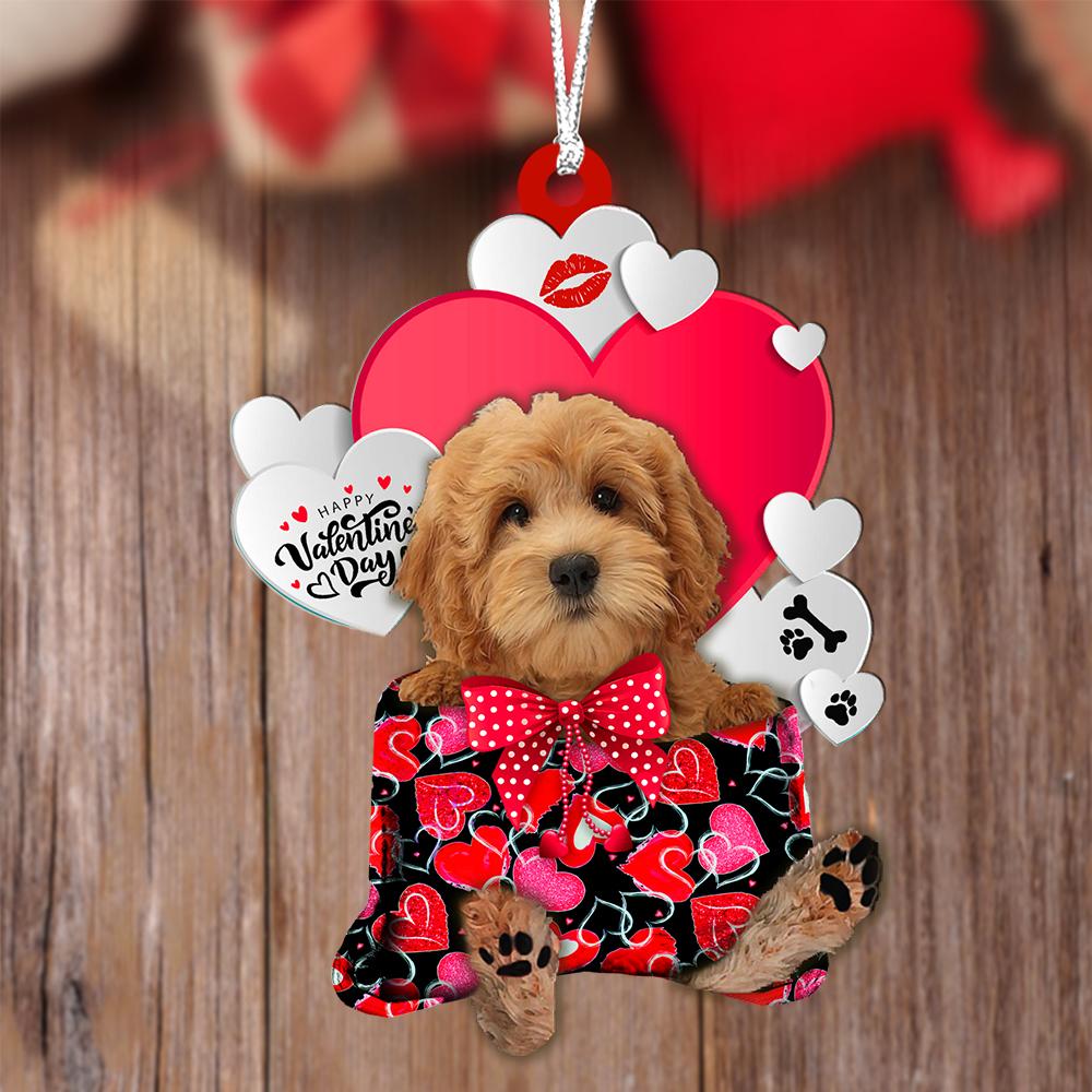 Goldendoodle Valentine's Day Sleeping Bag-Two Sides Ornament