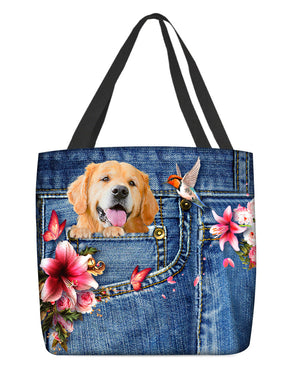 Golden Retriever-Lily Cloth Tote Bag