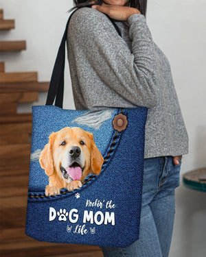 Golden Retriever-Dog Mom Life-Cloth Tote Bag