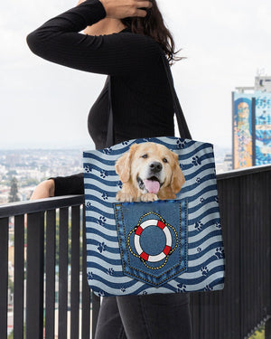 Golden retriever On Board-Cloth Tote Bag