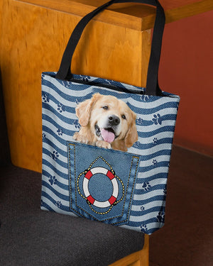 Golden retriever On Board-Cloth Tote Bag