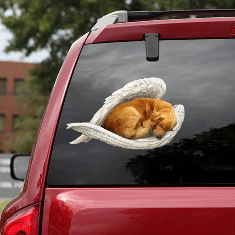 Golden retriever-sleeping angel CAR STICKER