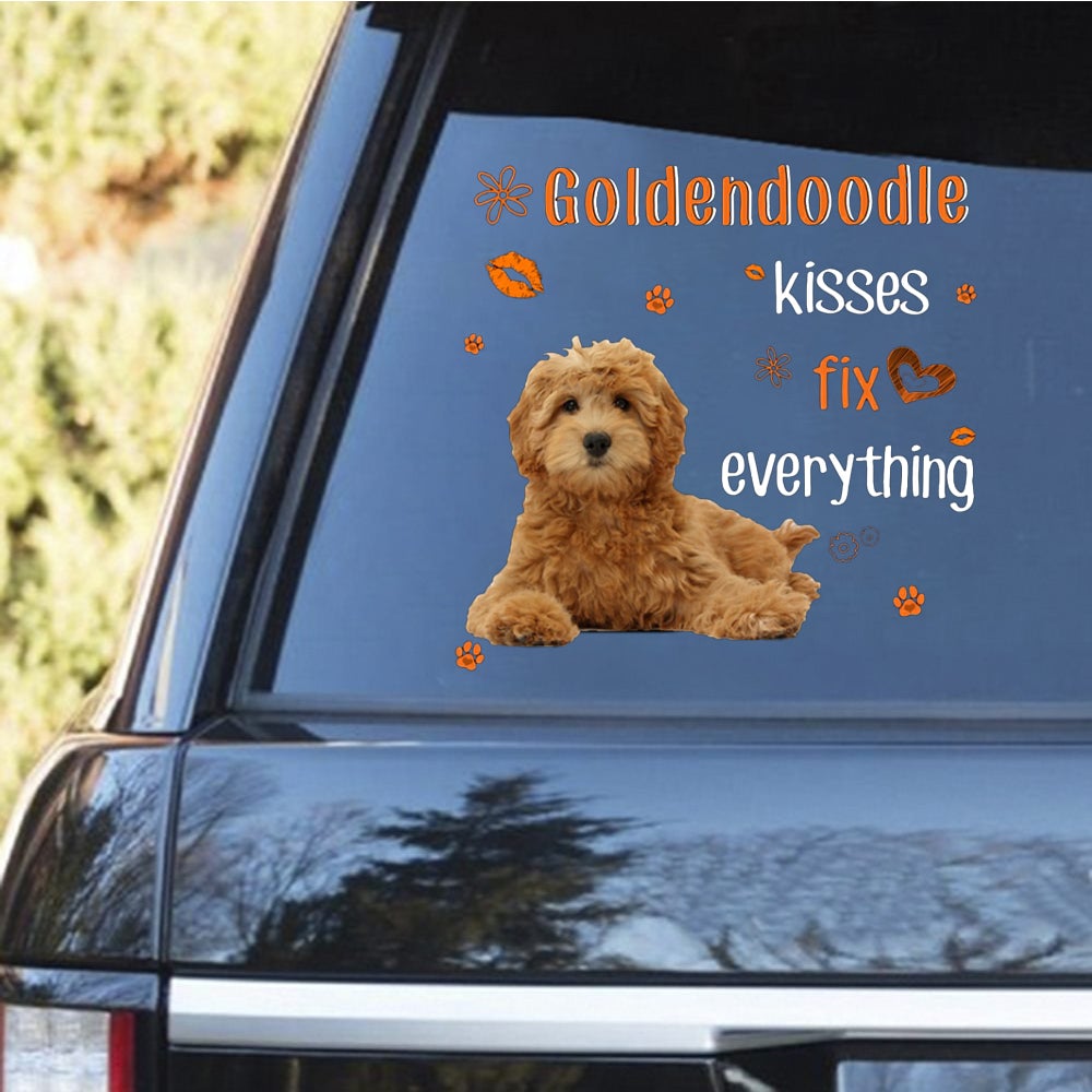 Gooldendoodle 2-Kiss Fix Everything Decal