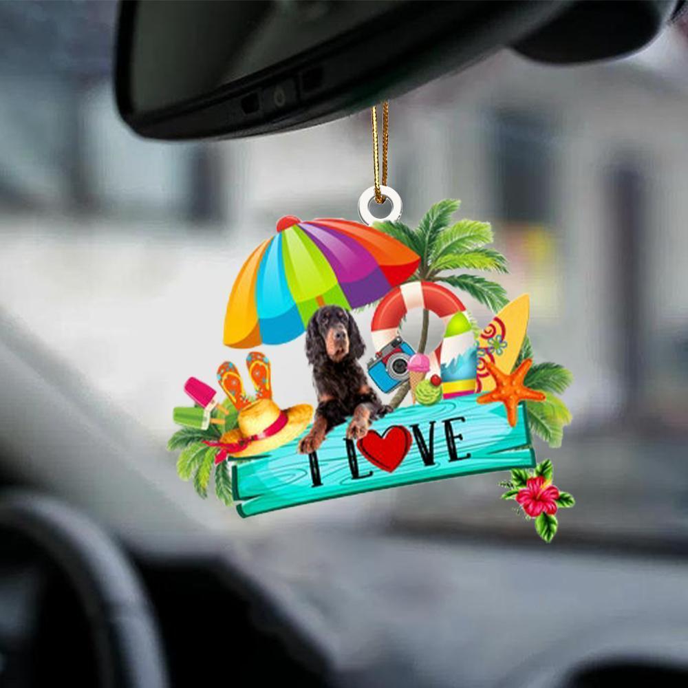 Gordon Setter-I Love Summer-Two Sided Ornament