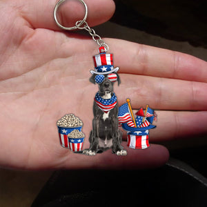 Great Dane 1-July Stuff Flat Acrylic Keychain