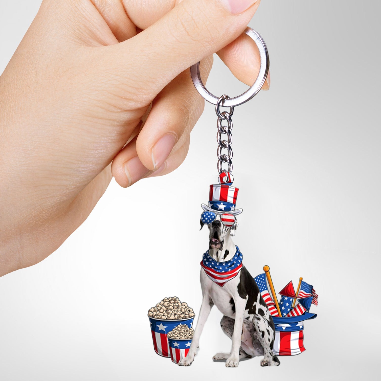 Great Dane 2-July Stuff Flat Acrylic Keychain