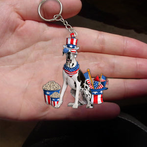 Great Dane 2-July Stuff Flat Acrylic Keychain