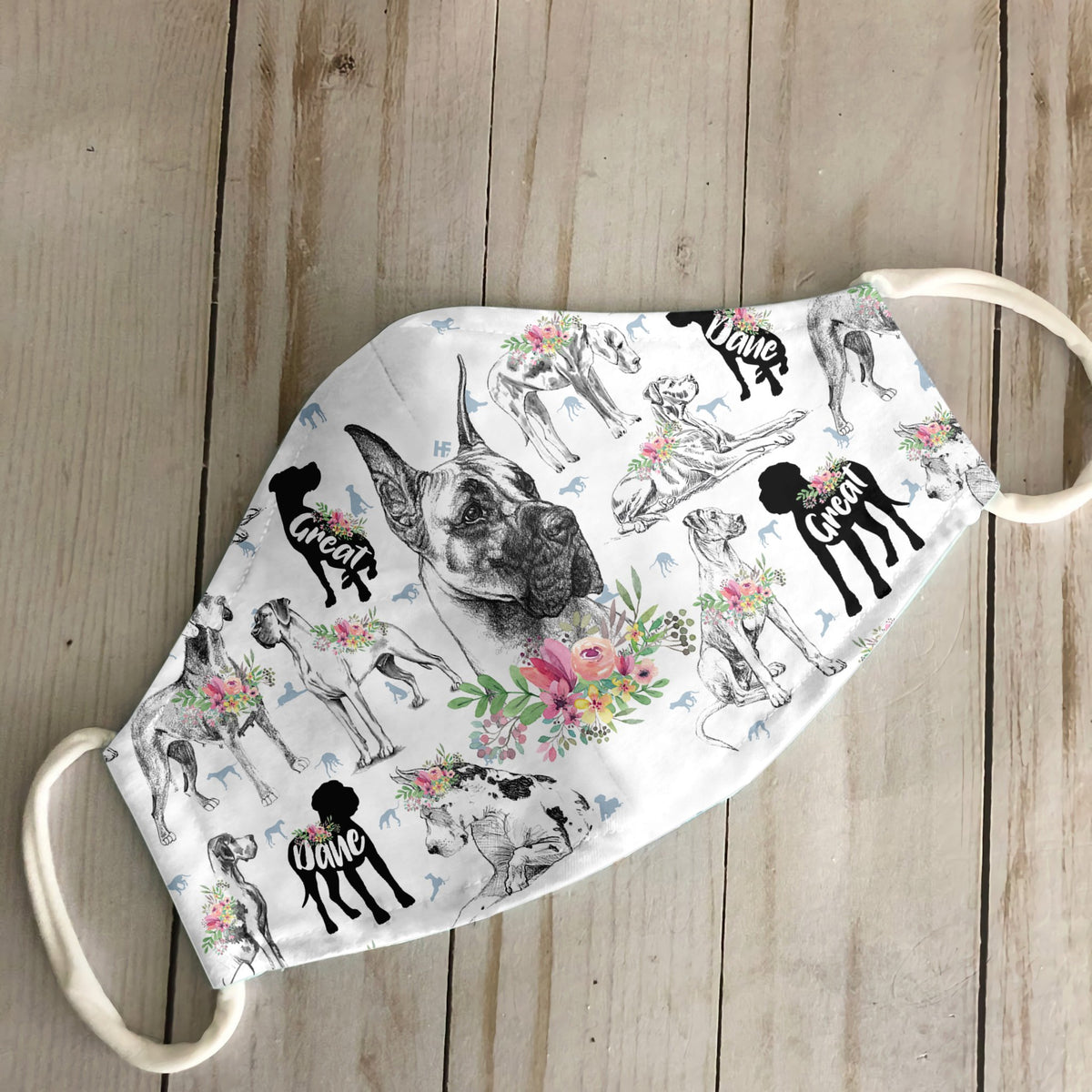 Great Dane Floral Vintage EZ10 2206 Face Mask