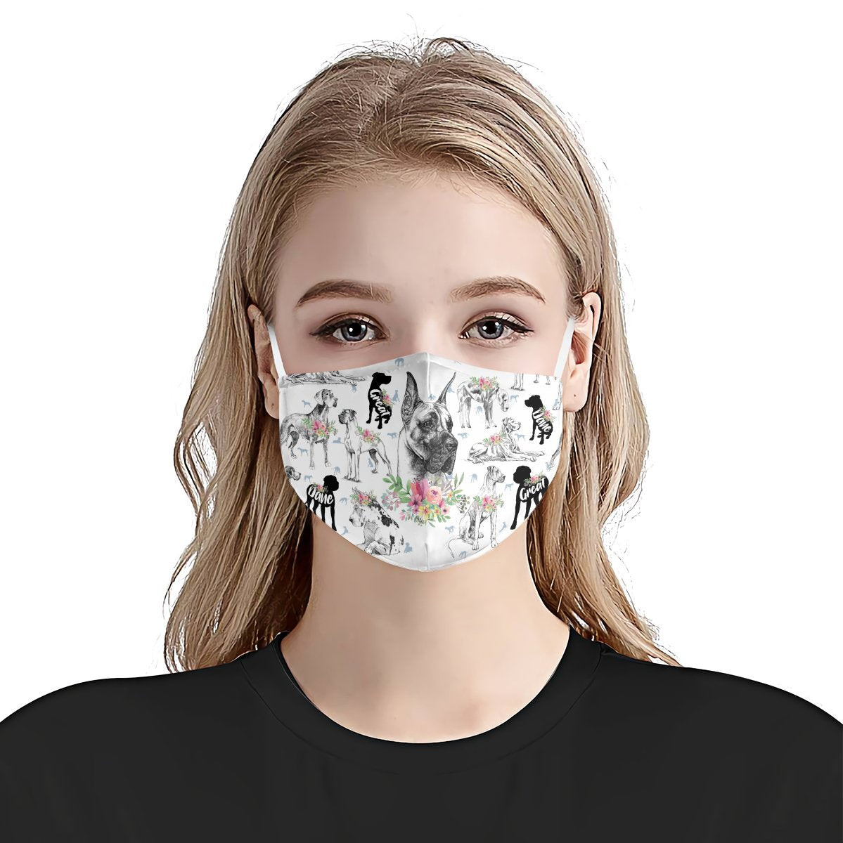 Great Dane Floral Vintage EZ10 2206 Face Mask