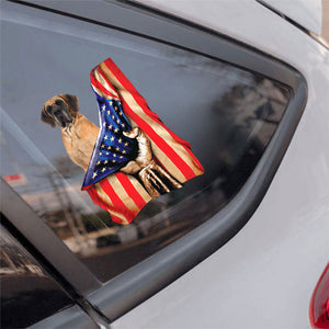 Great Dane-American Flag Front Car Sticker