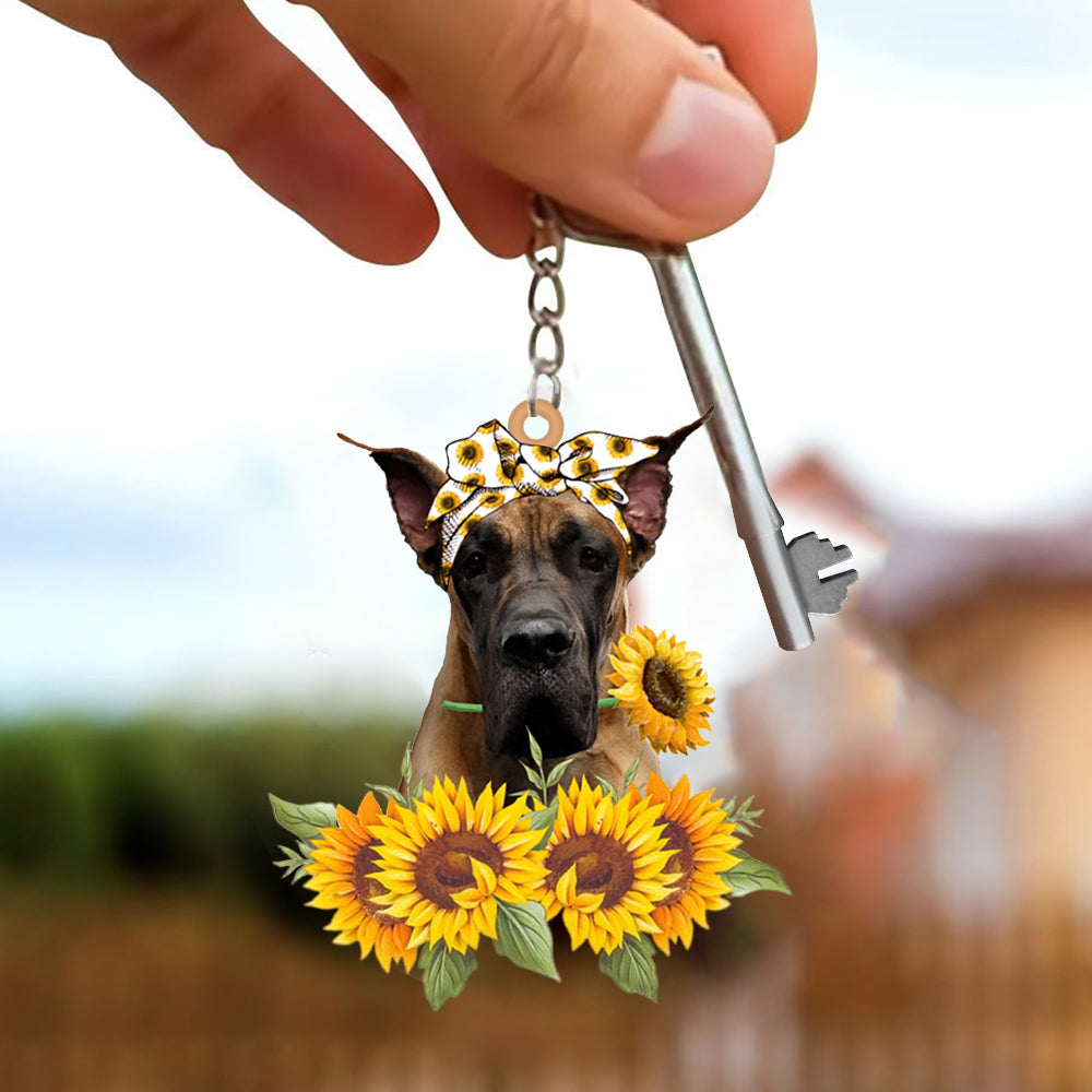 Great Dane-Dog Mom Keychain