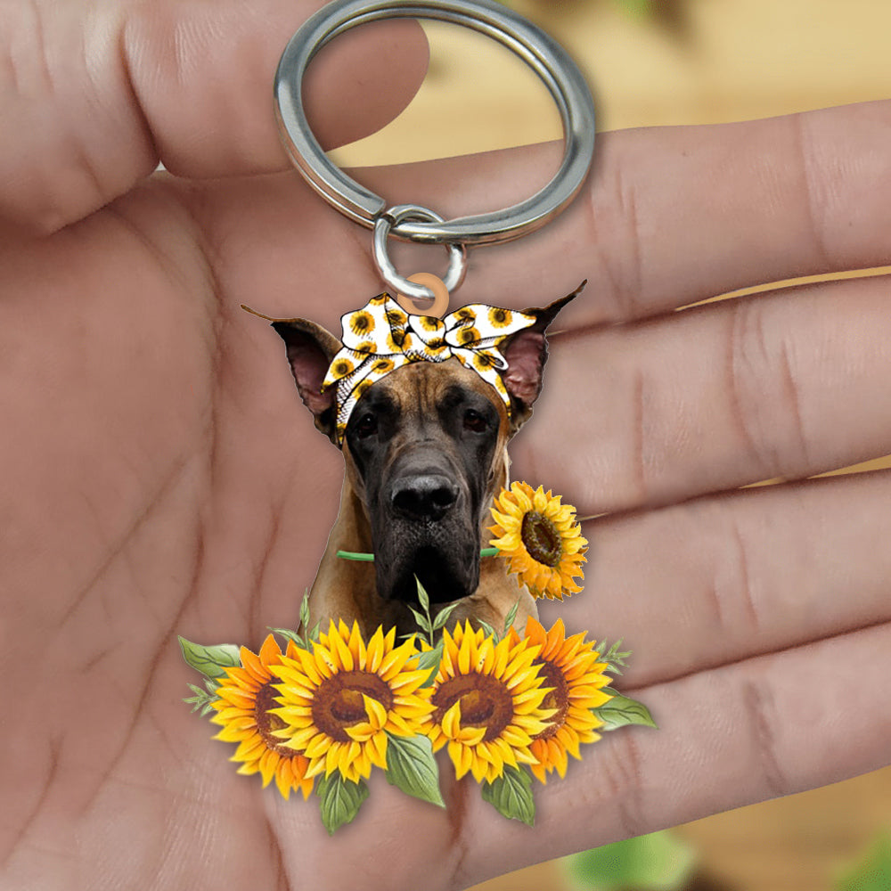 Great Dane-Dog Mom Keychain