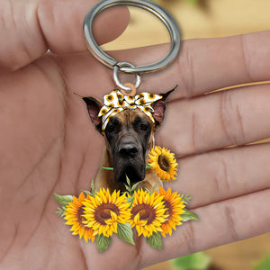 Great Dane-Dog Mom Keychain