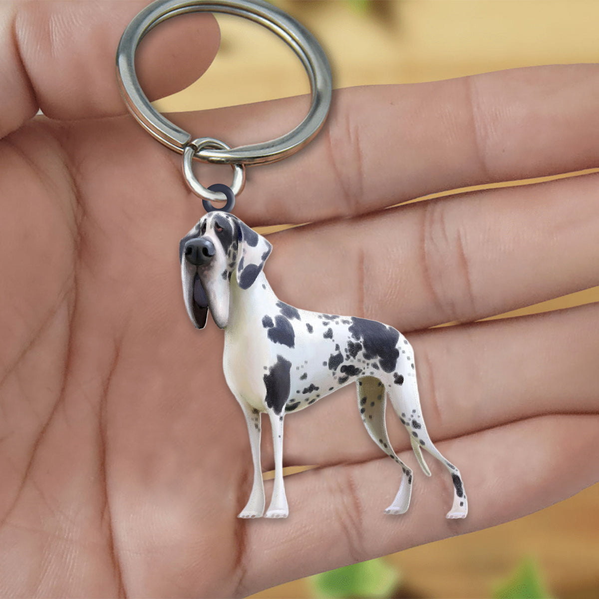 Great Dane-Look at me flat Acrylic Keychain