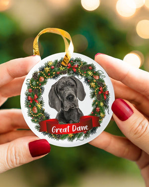 Great Dane-Noel Circle-Two Sided Ornament