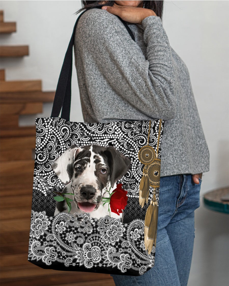 Great Dane-Rose Cloth Tote Bag