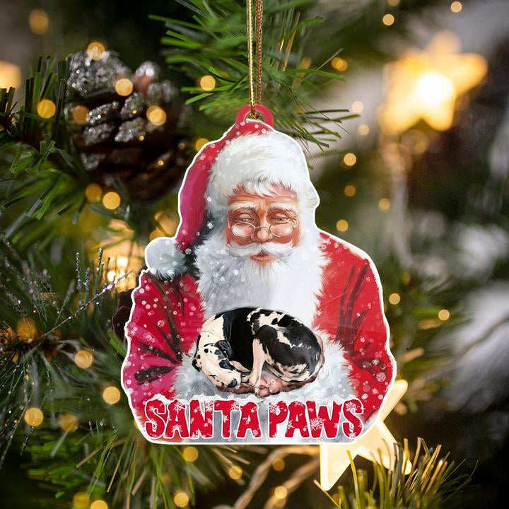 Great Dane-Santa Paws-Two Sided Ornament