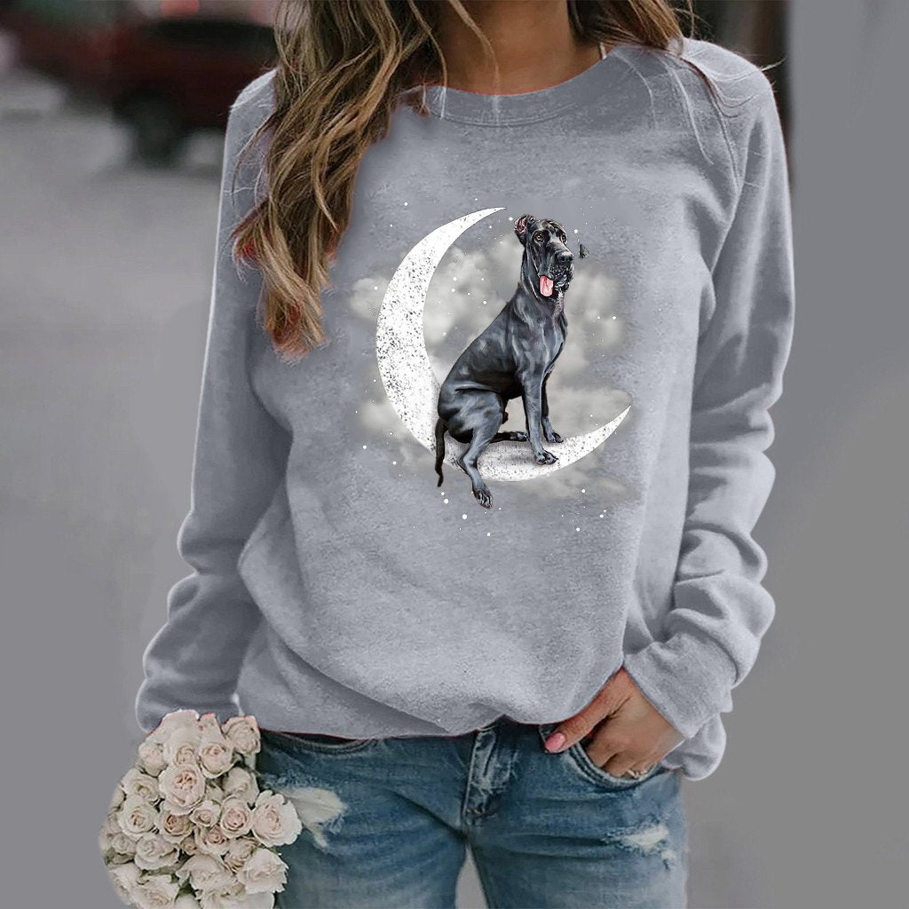 Great Dane -Sit On The Moon- Premium Sweatshirt