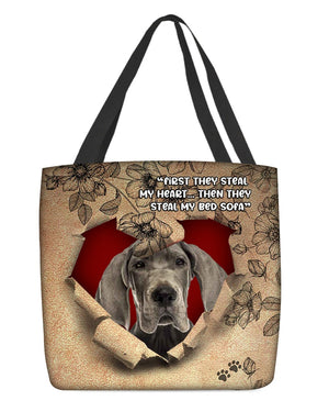 Great Dane-Torn Cloth Tote Bag