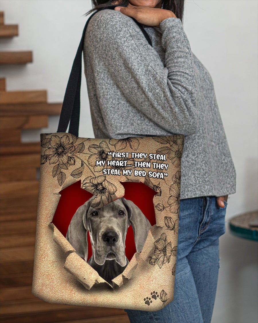 Great Dane-Torn Cloth Tote Bag