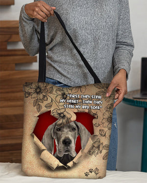 Great Dane-Torn Cloth Tote Bag