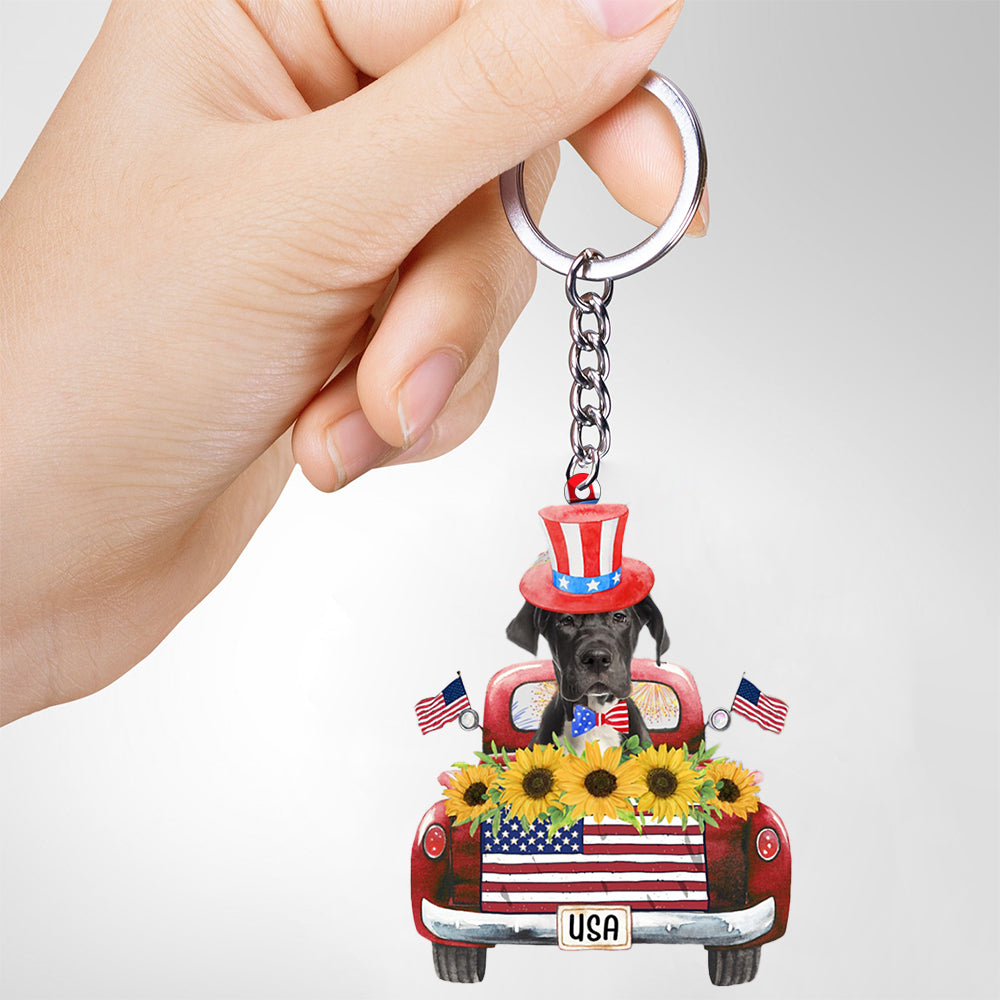 Great Dane 1-USA Truck Flat Acrylic Keychain