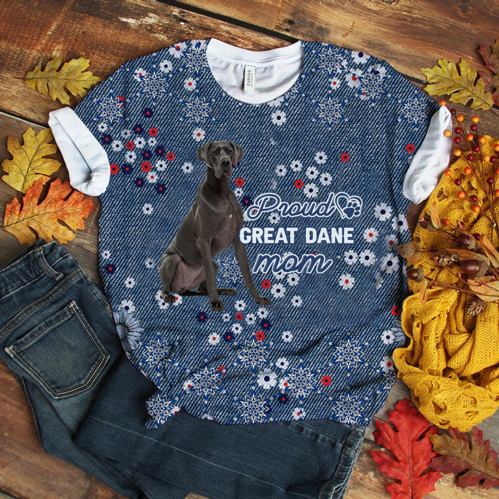 Great Dane 2 Pround Mom T-shirt