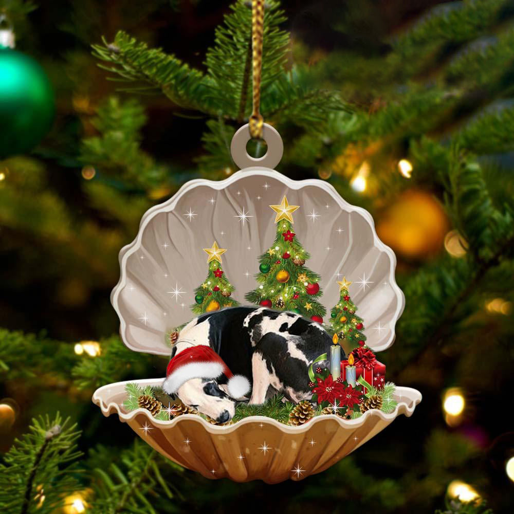 Great Dane3-Sleeping Pearl in Christmas Two Sided Ornament