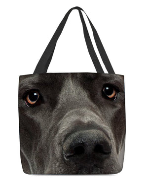 Great Dane Black Face-Cloth Tote Bag