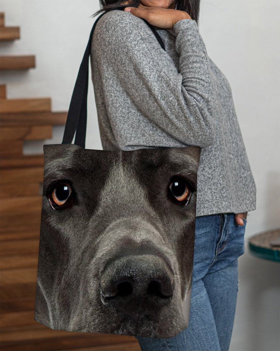 Great Dane Black Face-Cloth Tote Bag