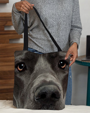 Great Dane Black Face-Cloth Tote Bag