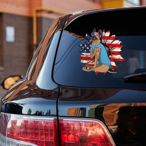 Great Dane Happy Independence Day Car Sticker