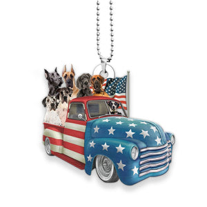 Great Dane Happy Independence Day Two Sides Ornament