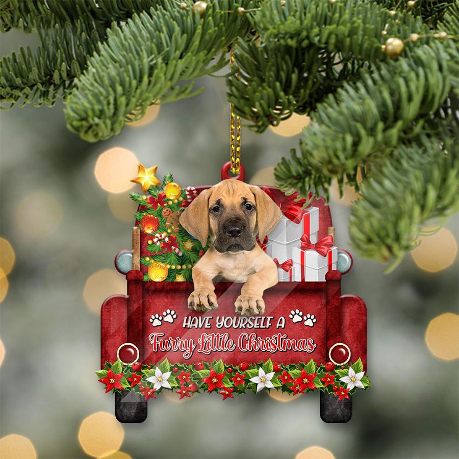 Great Dane Sit On A Truck-Two Sided Ornament