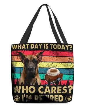 Great Dane Who Cares-Cloth Tote Bag