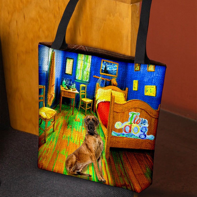 Great Dane in the bedroom 3-Cloth Tote Bag