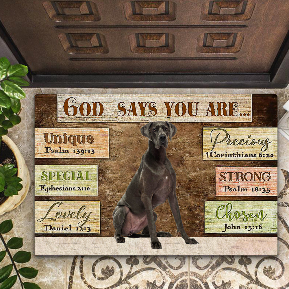 Great  Dane  (3) God Says You Are Doormat