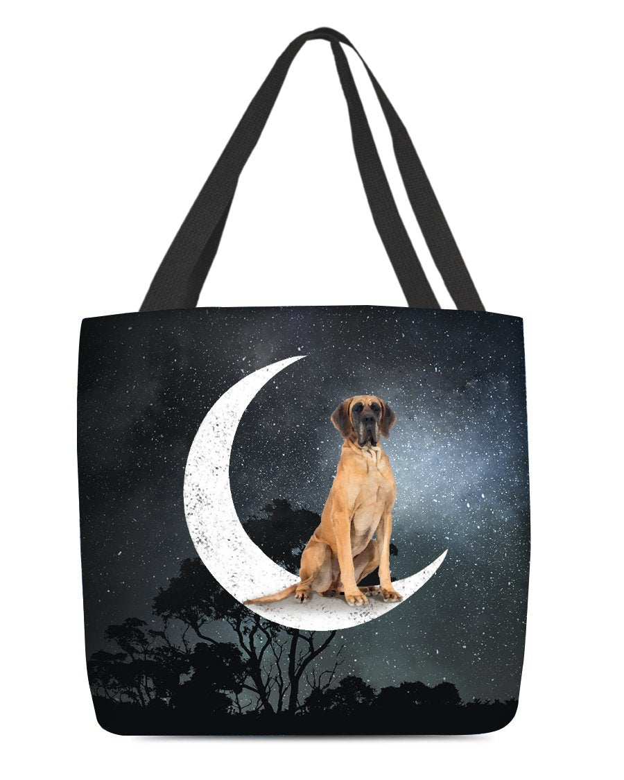 Great Dane (4)-Sit On The Moon-Cloth Tote Bag