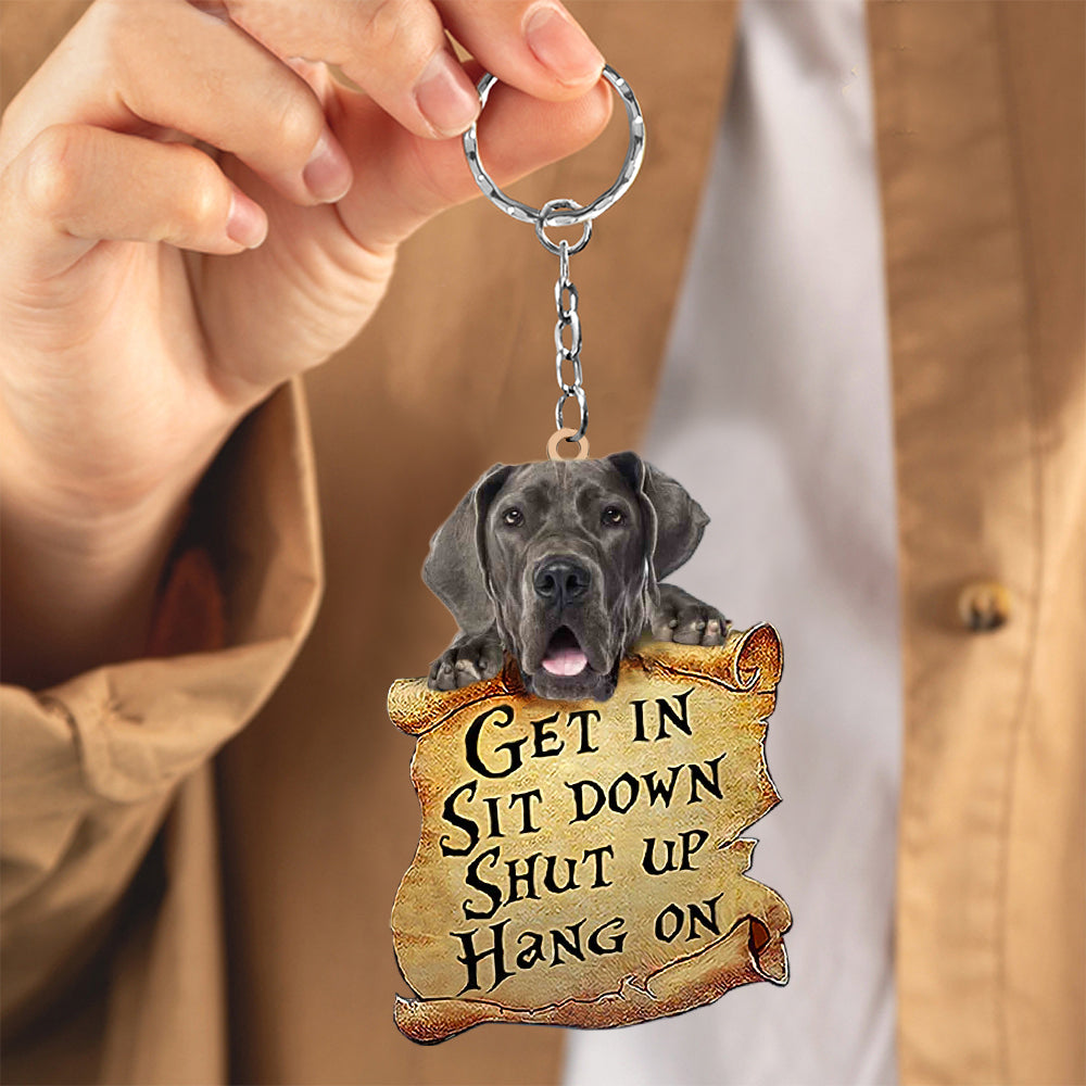 Great Dane get in Great Dane love Keychain