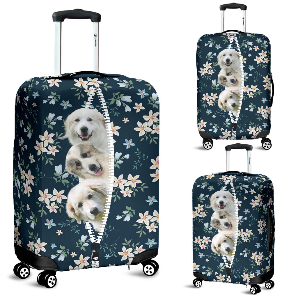 Great Pyrenees-Flowers-Luggage covers