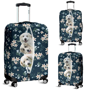 Great Pyrenees-Flowers-Luggage covers