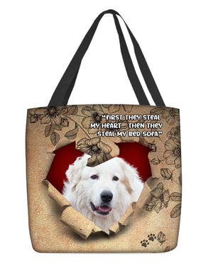 Great Pyrenees -Torn Cloth Tote Bag