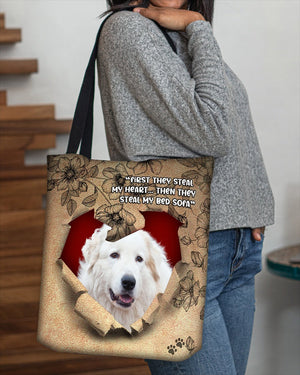 Great Pyrenees -Torn Cloth Tote Bag