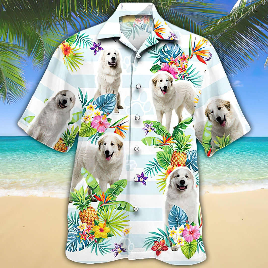 Great Pyrenees Tropical Flower Hawaiian Shirt