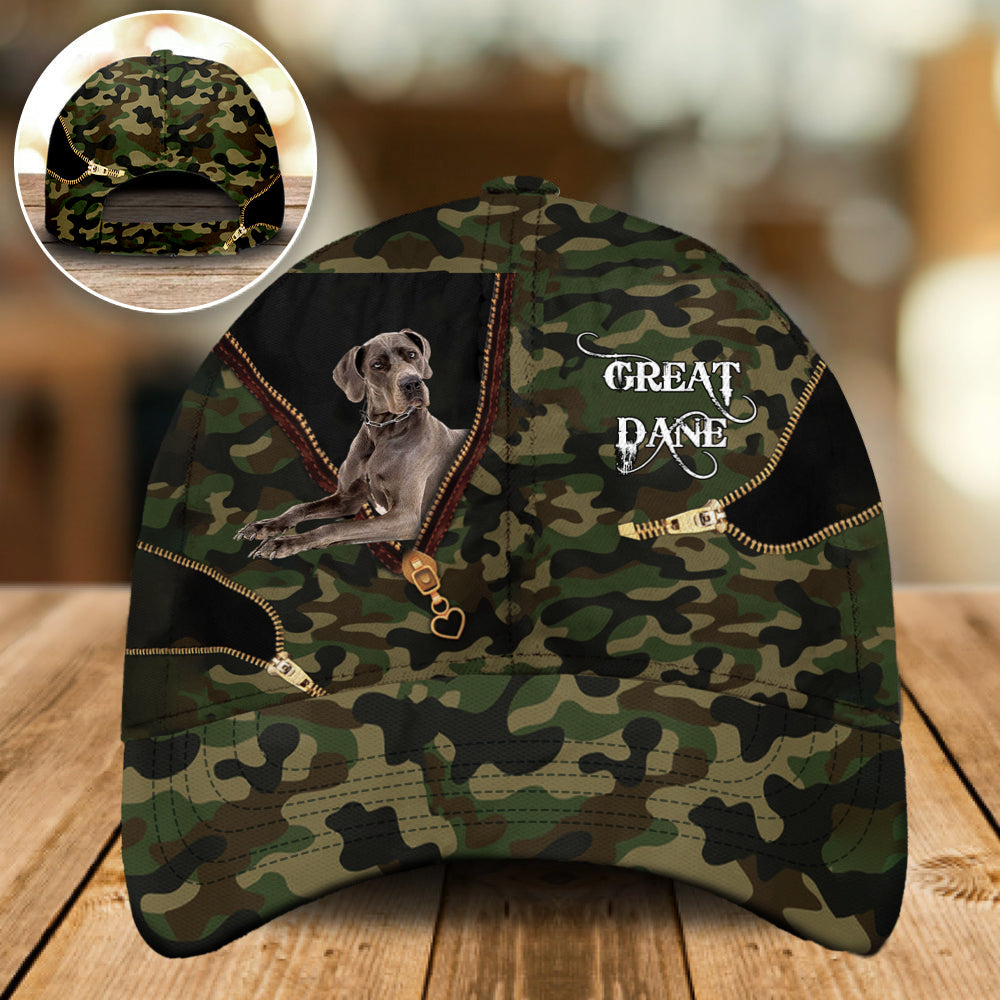 Grey Great Dane Camo Cap